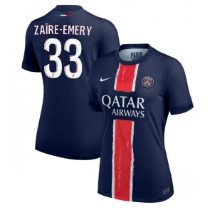 Paris Saint-Germain Warren Zaire-Emery #33 Hemmatröja Kvinnor 2024-25 Kortärmad